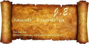 Jancsó Eleonóra névjegykártya